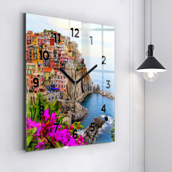 Square wall clock Cinque Terre Coast