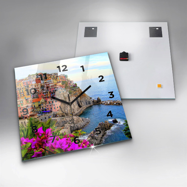 Square wall clock Cinque Terre Coast