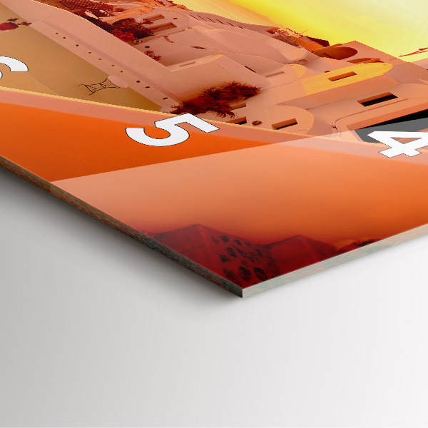 Square wall clock Old windmill in Santorini