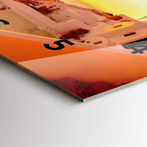 Square wall clock Old windmill in Santorini