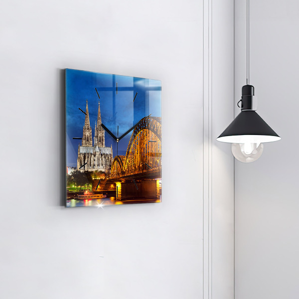Square wall clock Bridge in Germany