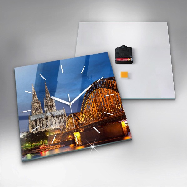 Square wall clock Bridge in Germany