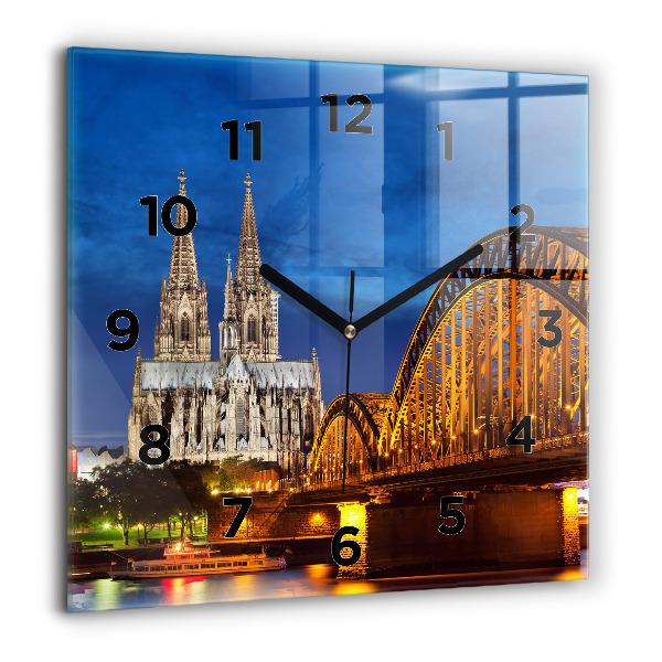 Square wall clock Bridge in Germany