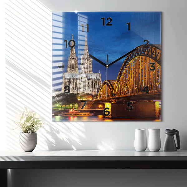 Square wall clock Bridge in Germany