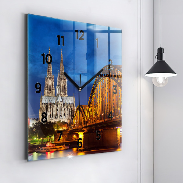 Square wall clock Bridge in Germany