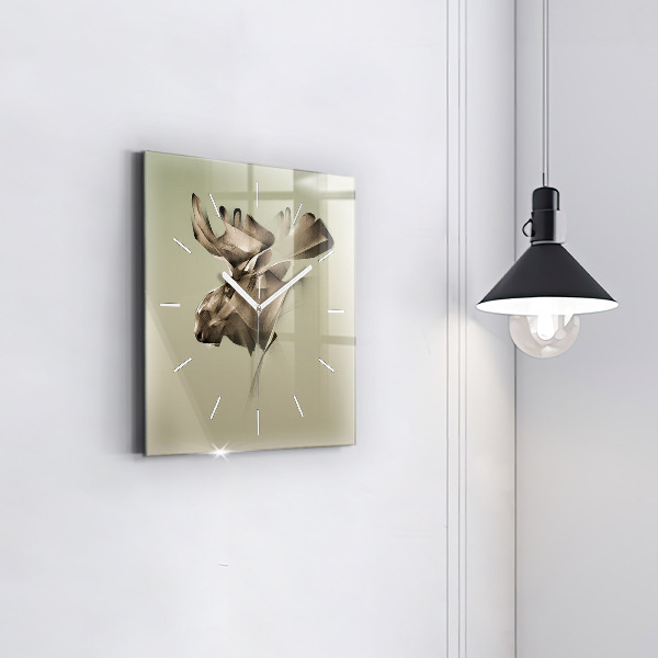 Square wall clock Graphic moose
