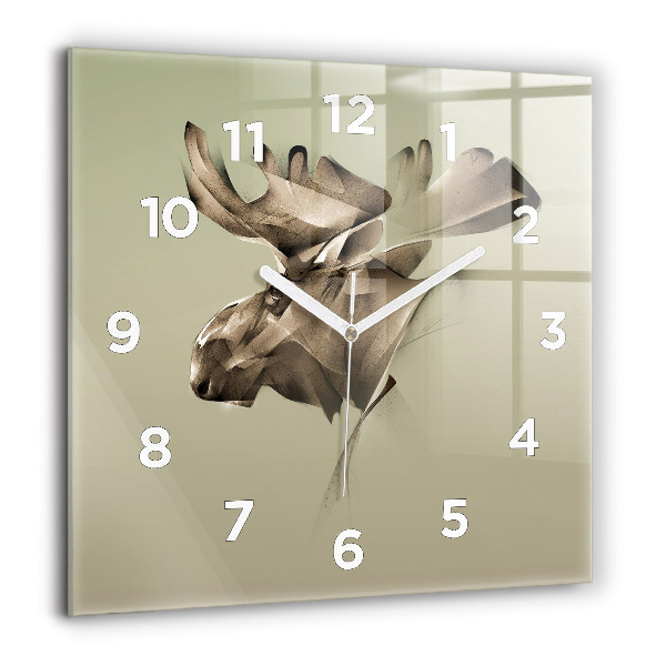 Square wall clock Graphic moose