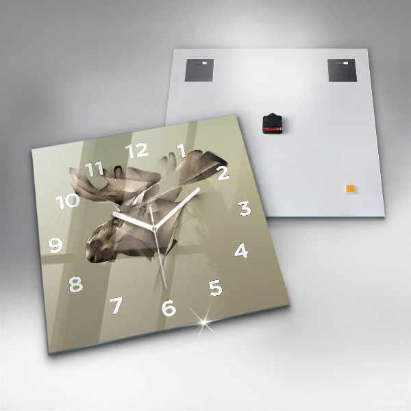 Square wall clock Graphic moose