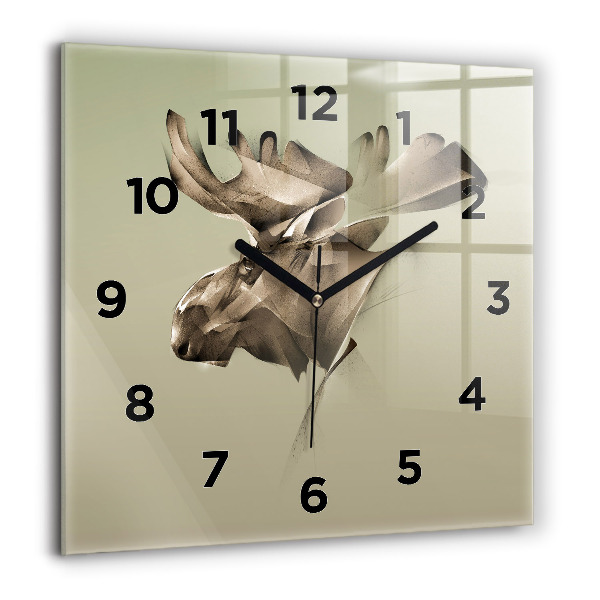 Square wall clock Graphic moose