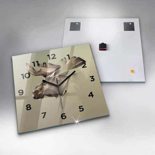 Square wall clock Graphic moose
