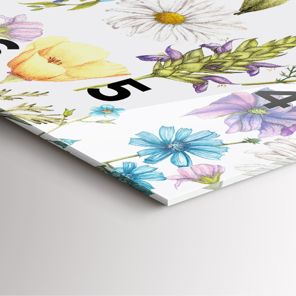 Square wall clock Flower Composition