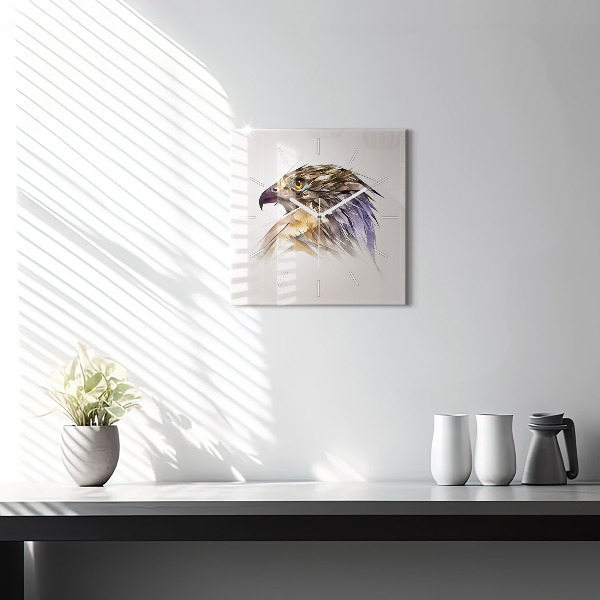 Square wall clock Bird of Predation