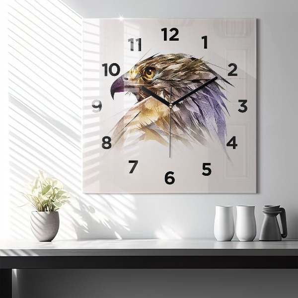 Square wall clock Bird of Predation