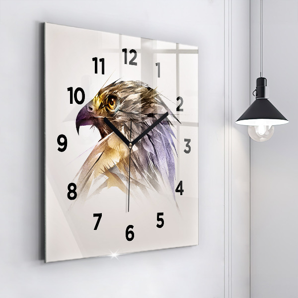 Square wall clock Bird of Predation