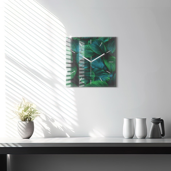 Square wall clock Nature leaves
