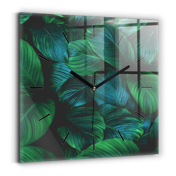 Square wall clock Nature leaves