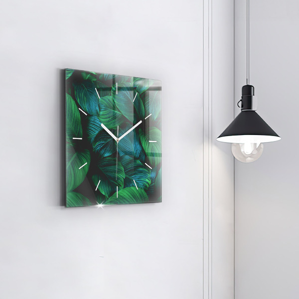 Square wall clock Nature leaves