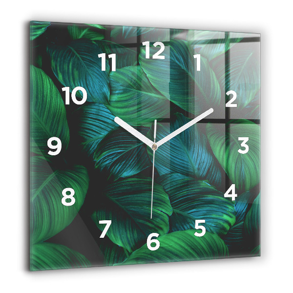 Square wall clock Nature leaves