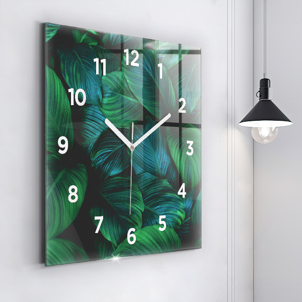 Square wall clock Nature leaves