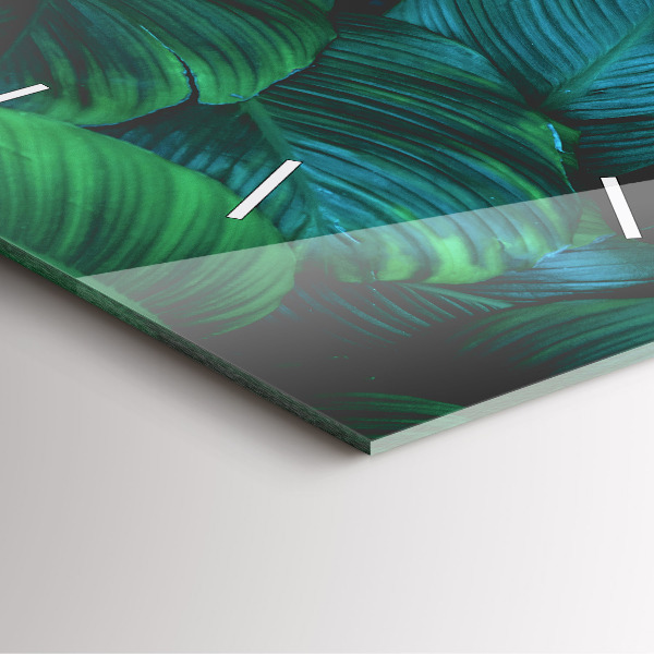 Square wall clock Nature leaves