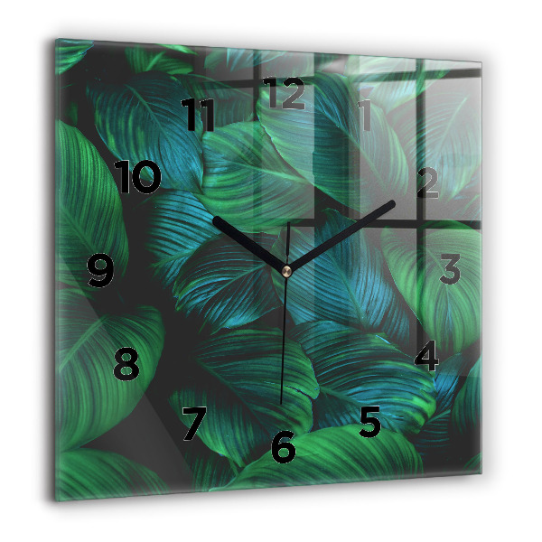 Square wall clock Nature leaves