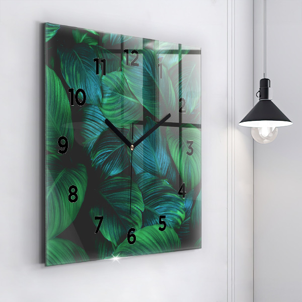 Square wall clock Nature leaves