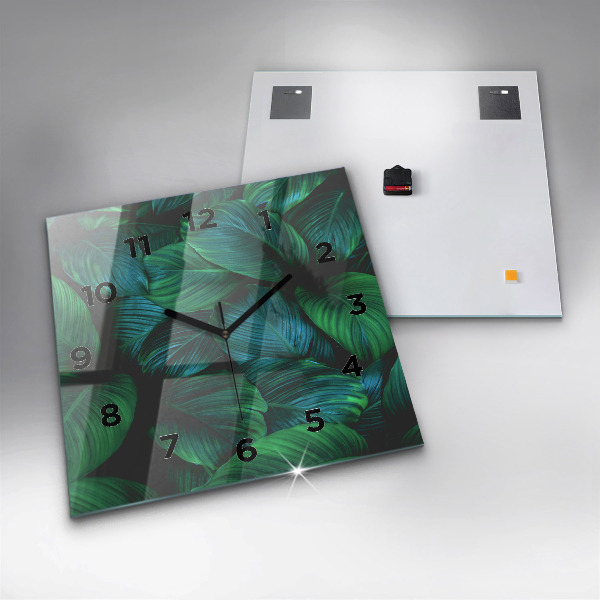Square wall clock Nature leaves