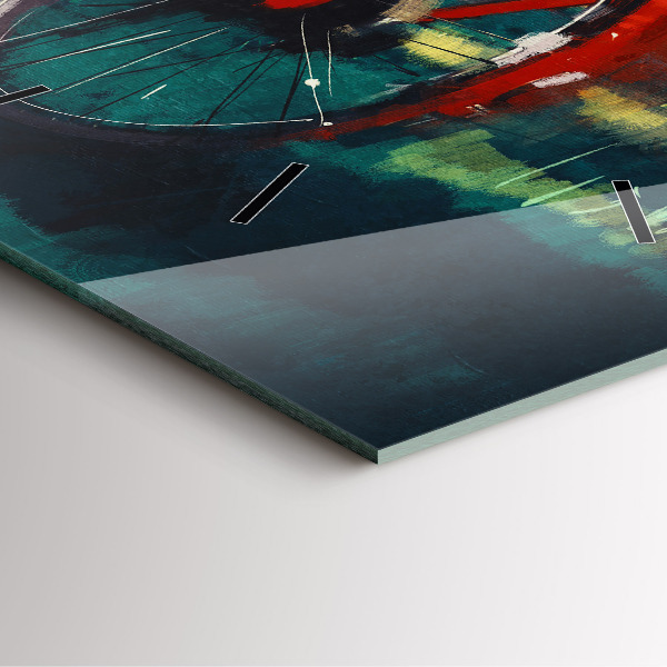 Square wall clock Painted bike