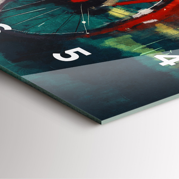 Square wall clock Painted bike