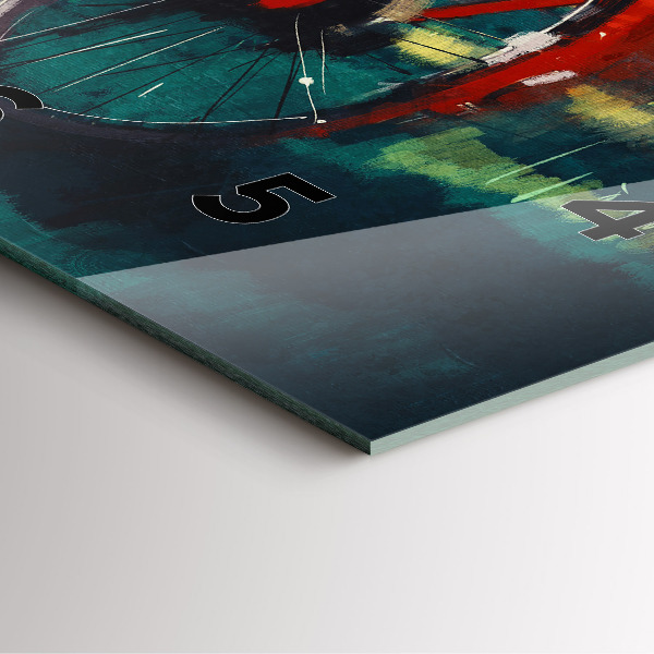 Square wall clock Painted bike