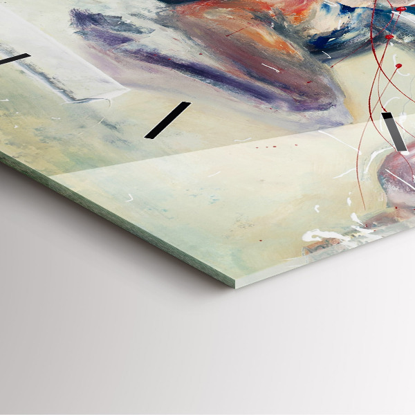 Square wall clock Illustration of galloping horses