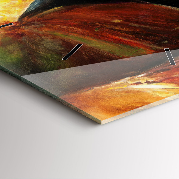 Square wall clock Two painted horses