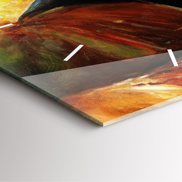 Square wall clock Two painted horses