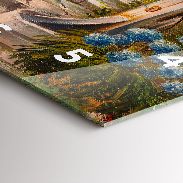 Square wall clock Oil composition in the forest