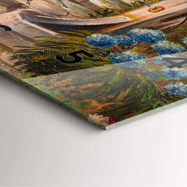 Square wall clock Oil composition in the forest