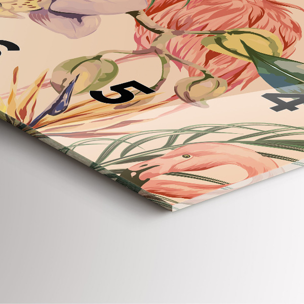 Square wall clock Tropical palm leaves