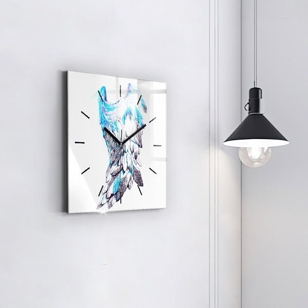 Square wall clock Imitation of bird wings