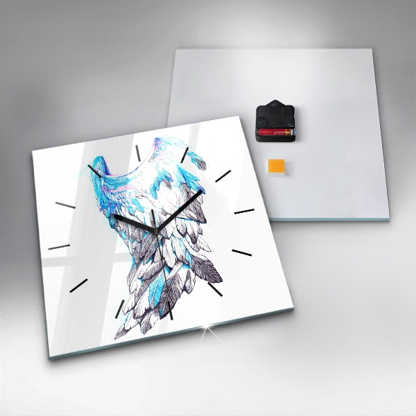 Square wall clock Imitation of bird wings