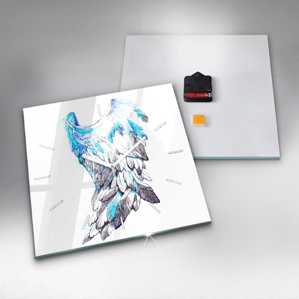Square wall clock Imitation of bird wings