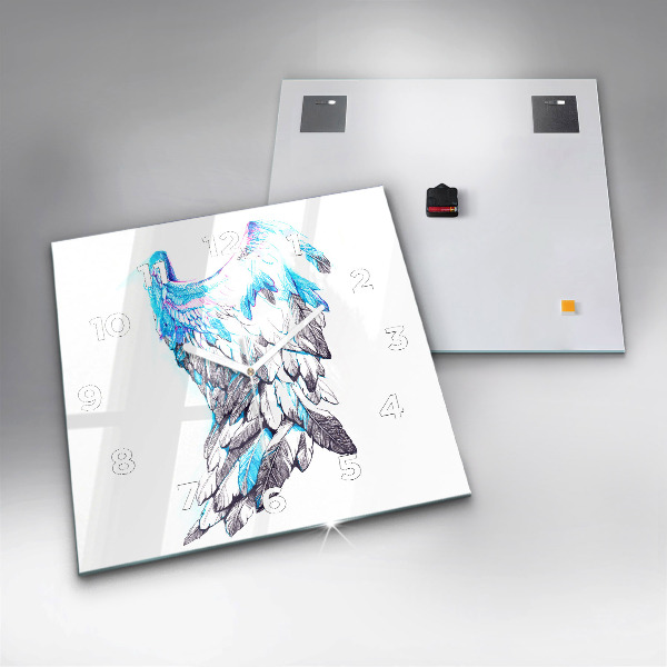 Square wall clock Imitation of bird wings