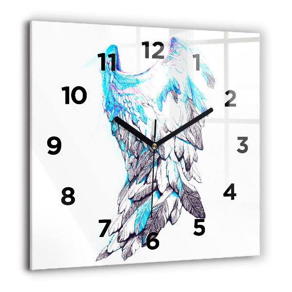 Square wall clock Imitation of bird wings