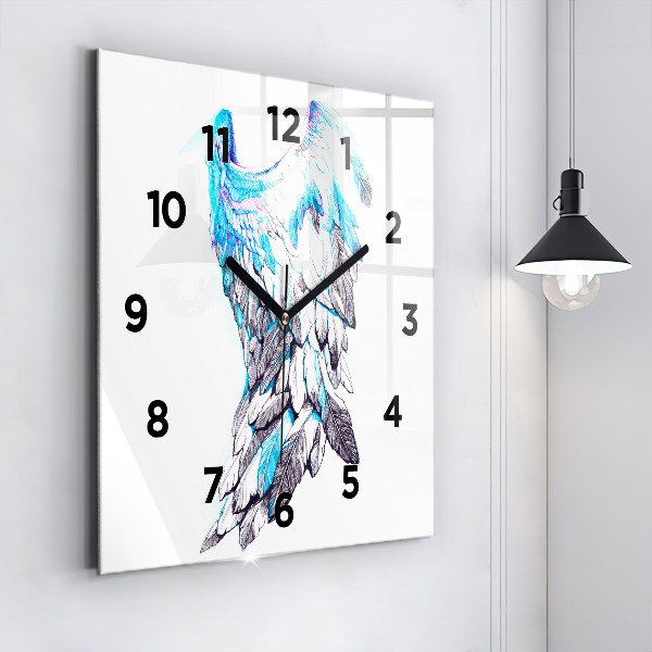 Square wall clock Imitation of bird wings