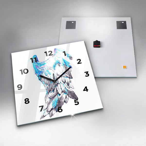 Square wall clock Imitation of bird wings
