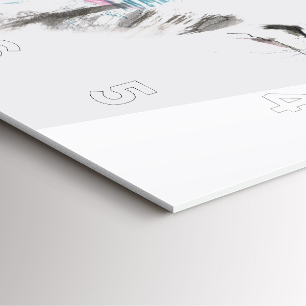 Square wall clock Painted Wolf Profile