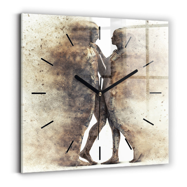 Square wall clock Abstract people sand