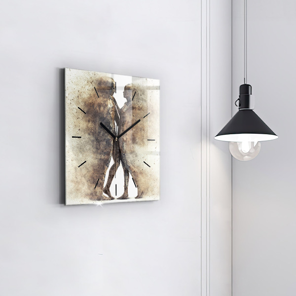 Square wall clock Abstract people sand