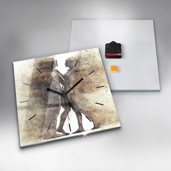 Square wall clock Abstract people sand