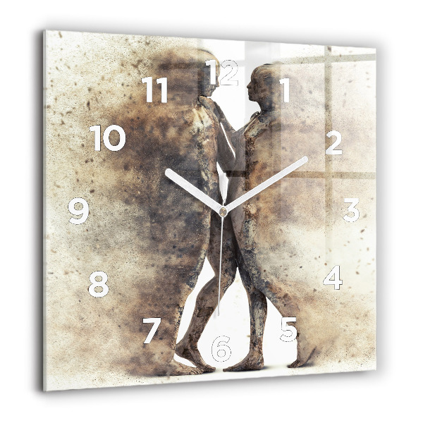 Square wall clock Abstract people sand