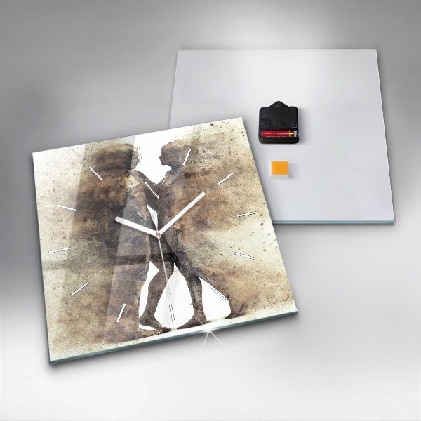 Square wall clock Abstract people sand