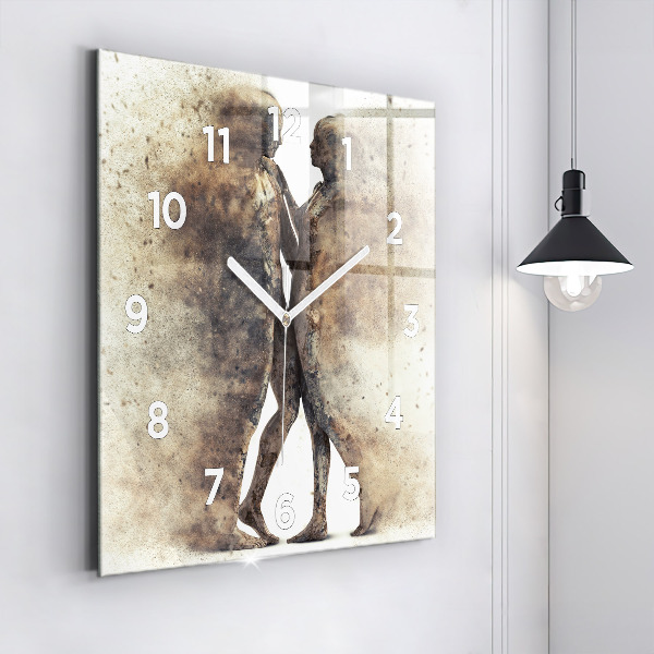 Square wall clock Abstract people sand